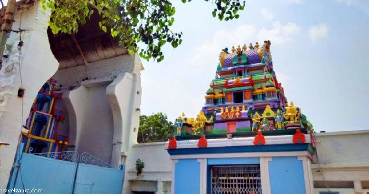 Devotees performing pradakshina at Chilkur Balaji Temple during morning hours.
