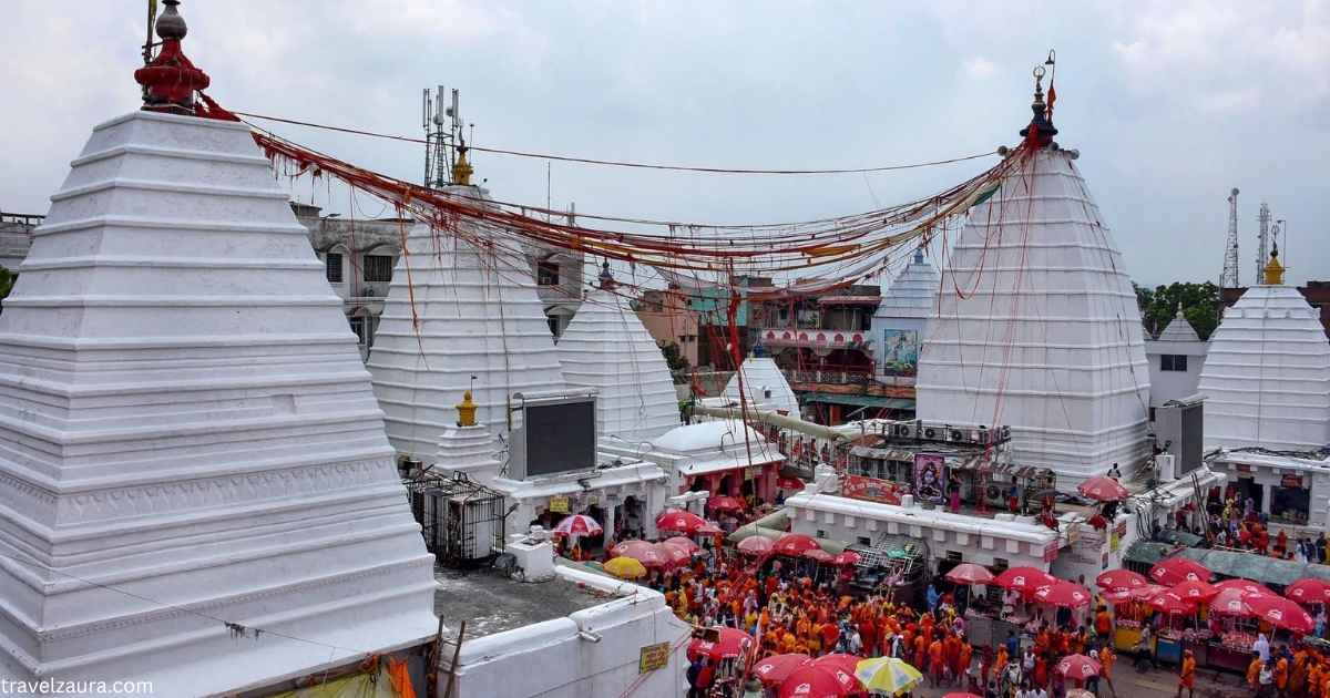 Baba Baidyanath Dham temple, Deoghar, during morning darshan timing.