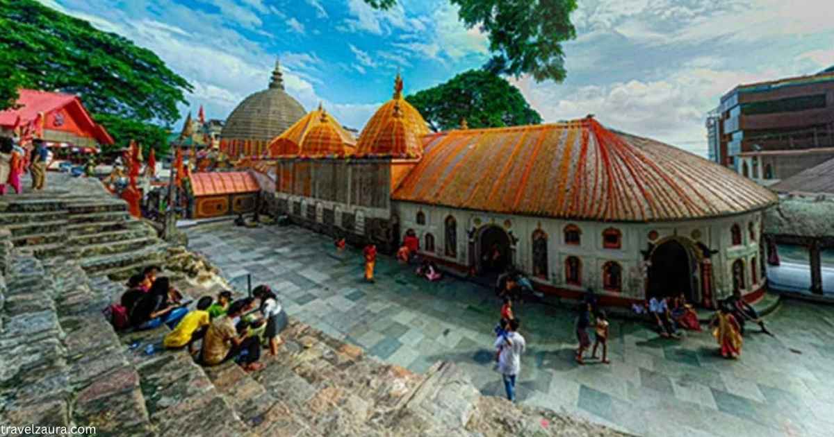 Kamakhya Temple entrance Nilachal Hill pilgrims VIP darshan morning.