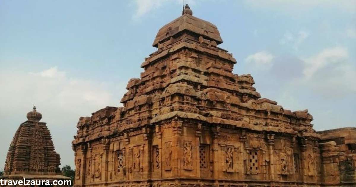 Ancient temple in India with intricate stone carvings.