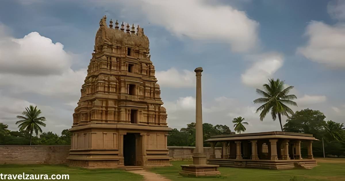 Lakshmi Ganapathi Temple entrance during morning darshan.