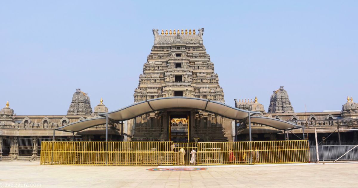 Yadagirigutta Temple at sunrise, Telangana.