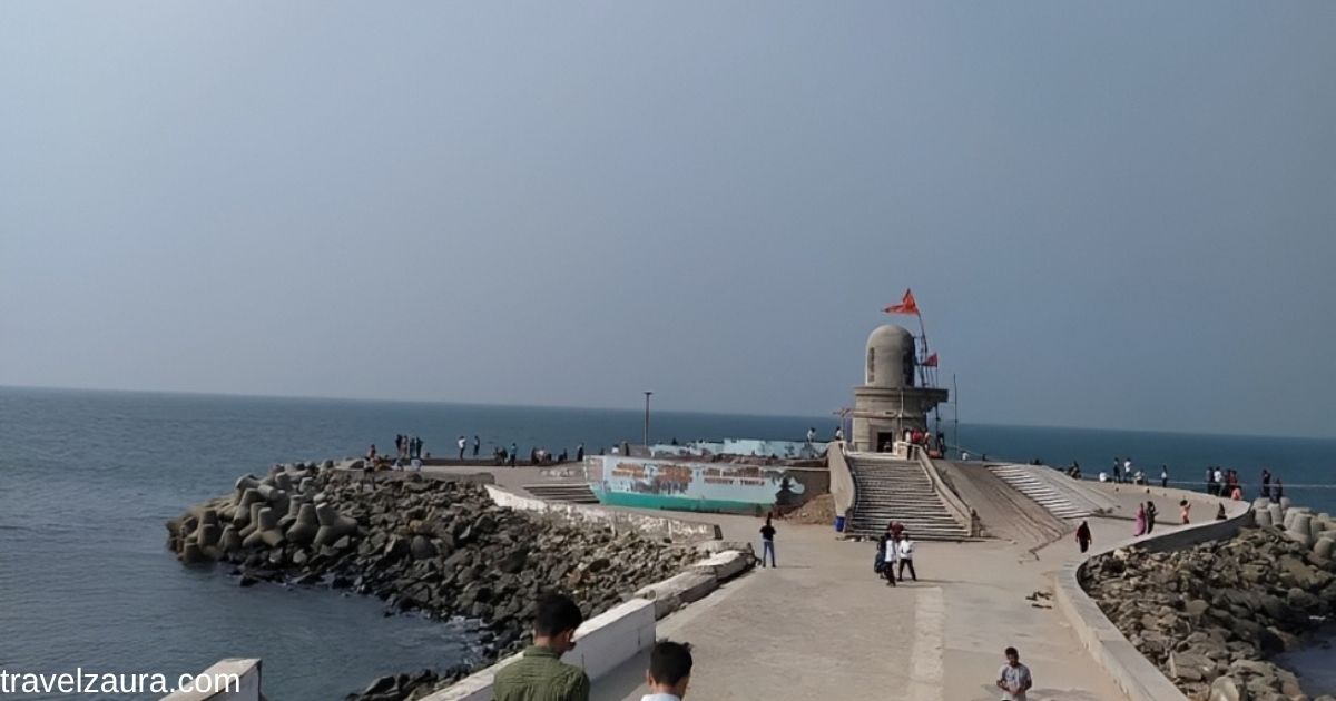 Bhadkeshwar Mahadev Temple on a sea-facing hillock in Dwarka.