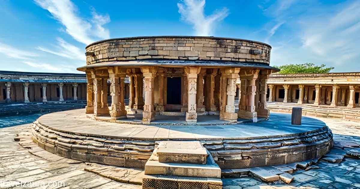 Circular Chausath Yogini Temple at Mitaoli with stone shrine chambers.