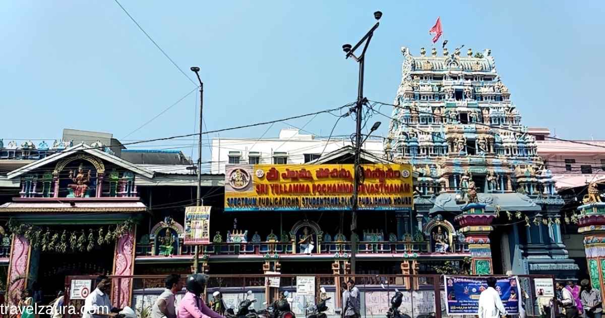 Devotees at Balkampet Yellamma Temple; check Balkampet Yellamma Temple timings.