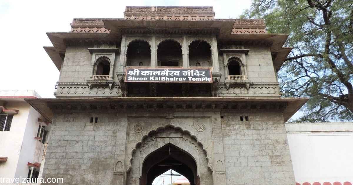 Devotees at Kal Bhairav Temple Ujjain entrance.