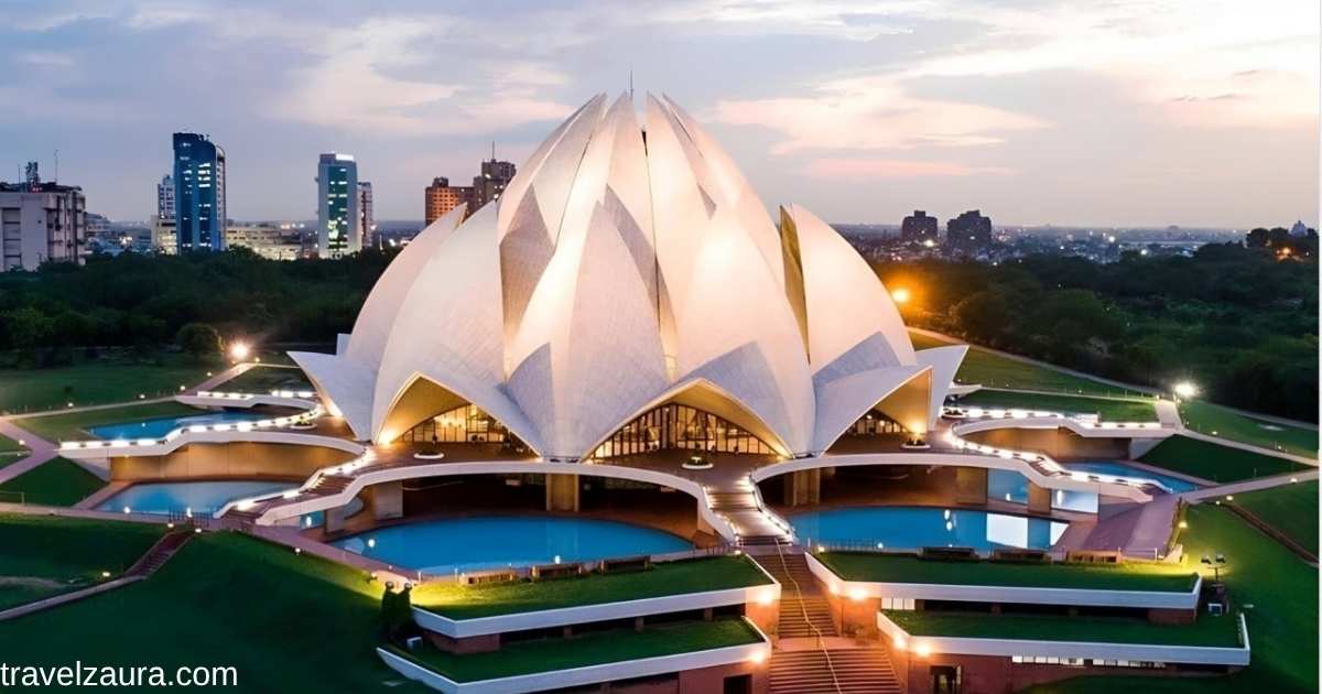 Lotus Temple lotus temple timings visit, marble structure with visitors.