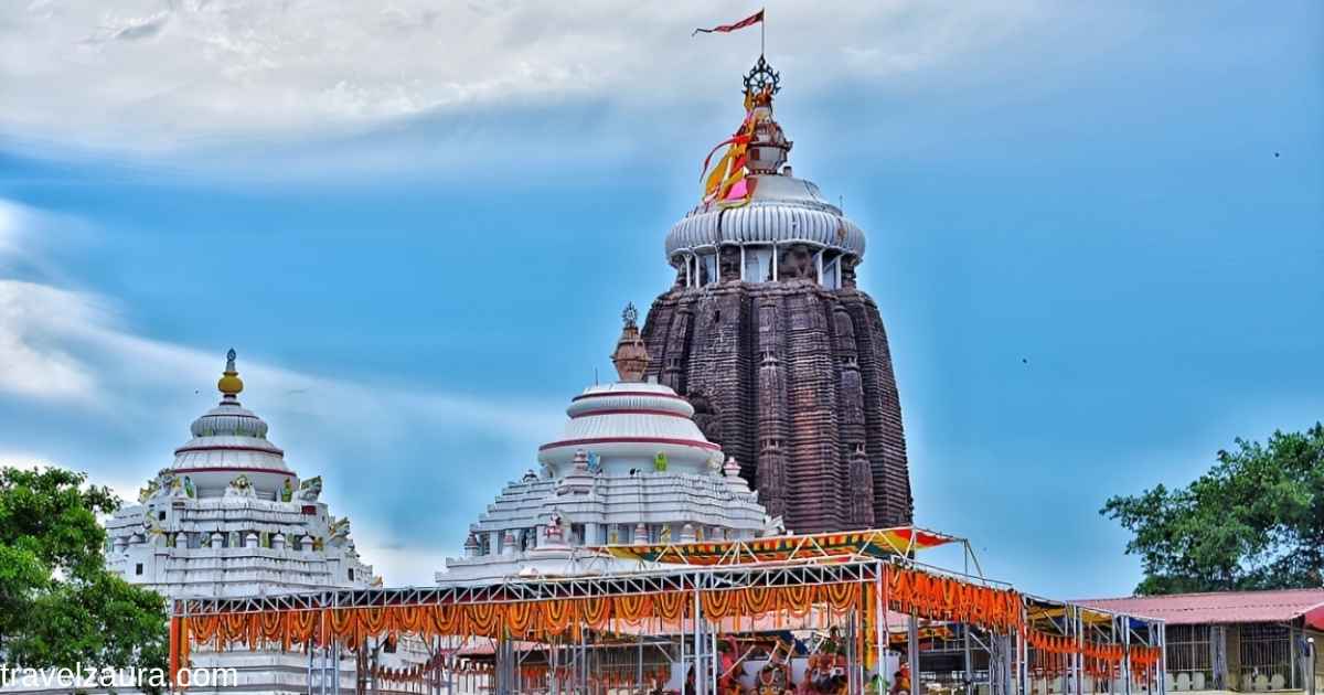 Puri Jagannath Temple Hyderabad exterior with traditional Kalinga-style architecture.