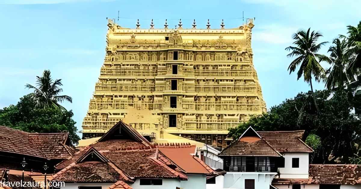 Richest temple in India, Padmanabhaswamy Temple gopuram at sunrise.