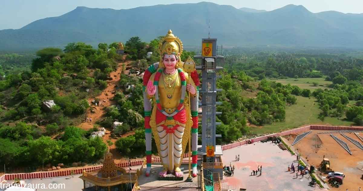 146 feet Muthumalai Murugan statue at Salem Murugan Temple.