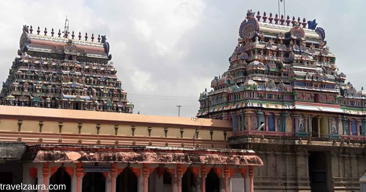 Siruvapuri Murugan Temple gopuram entrance in Tamil Nadu.
