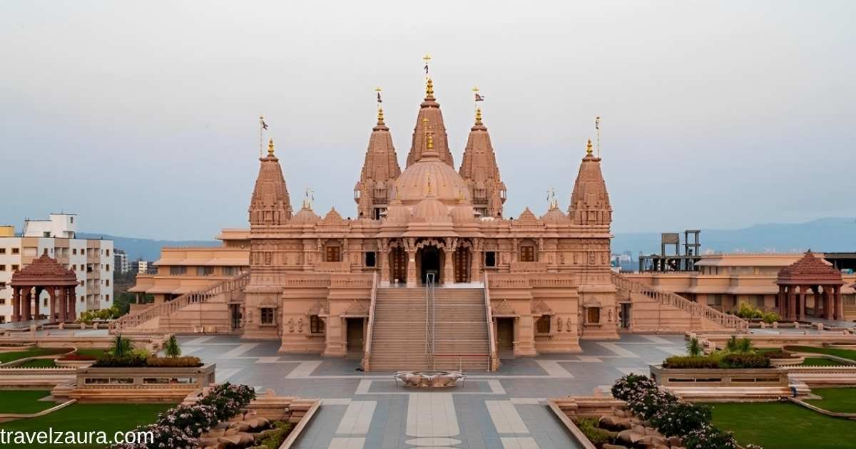 Swaminarayan Temple Pune exterior with carved domes.