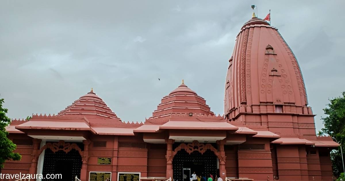 ISKCON Temple Surat entrance in morning light.