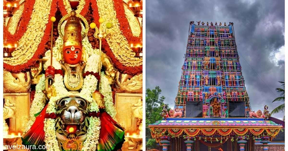 Peddamma Temple gopuram in Jubilee Hills, Peddamma Temple timings.
