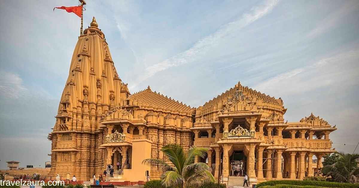 Somnath temple history shown through the shikhara of Somnath Temple, Gujarat.